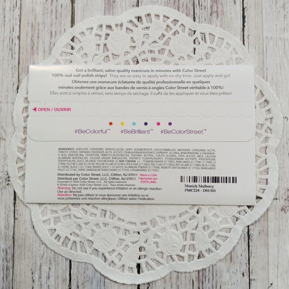 Color Street 100% Nail Polish Strips Munich Mulberry RETIRED - Picture 5 of 7